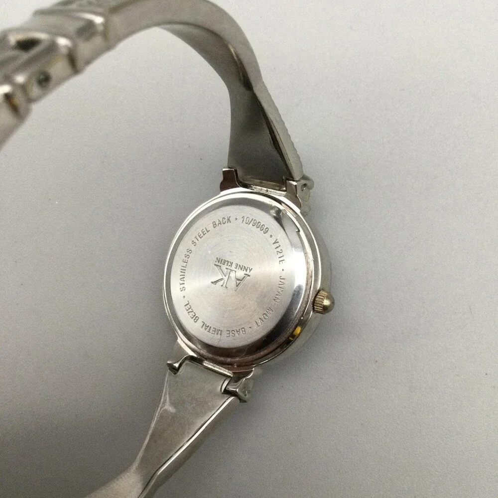 Anne Klein Womens Watch 25mm MOP Dial Silver Gold Two Tone New Battery 6.75